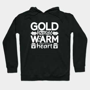 Gold Hands Warm Heart Cats Lover Funny Gift Hoodie